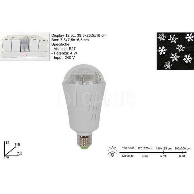 Lampadina proiet led fiocchi di neve indisp d.e. - Principale