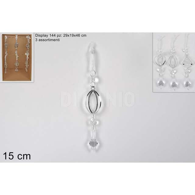 Appendino pendente metallo 3 sogg. silver in display d.e. - Principale