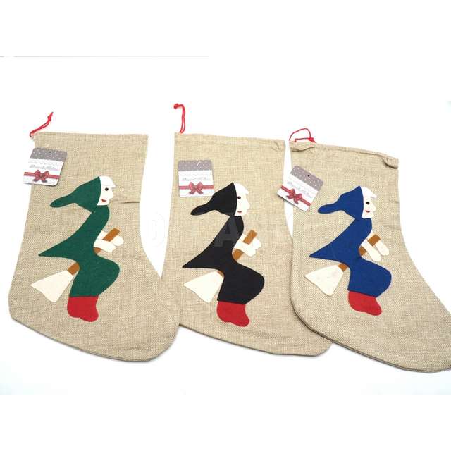 Calza juta c/befana l.34x22-16cm.3as.ti - Principale