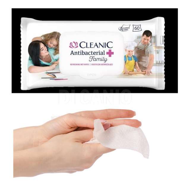 Salviettine 60 pz. antibatterico con tappo cleanette - Principale