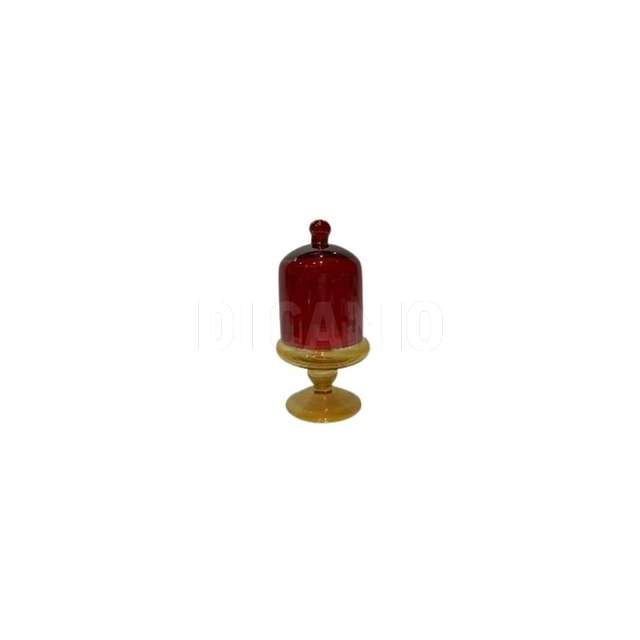 Candela profumata a campana con piede fragranza vanilla rossa/ambra in vetro 12 - Principale