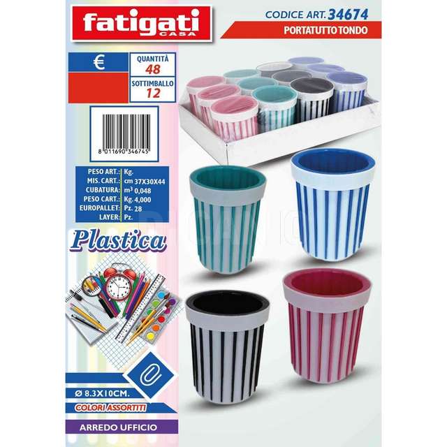 Portatutto plastica tondo d.8.3x10c - Principale