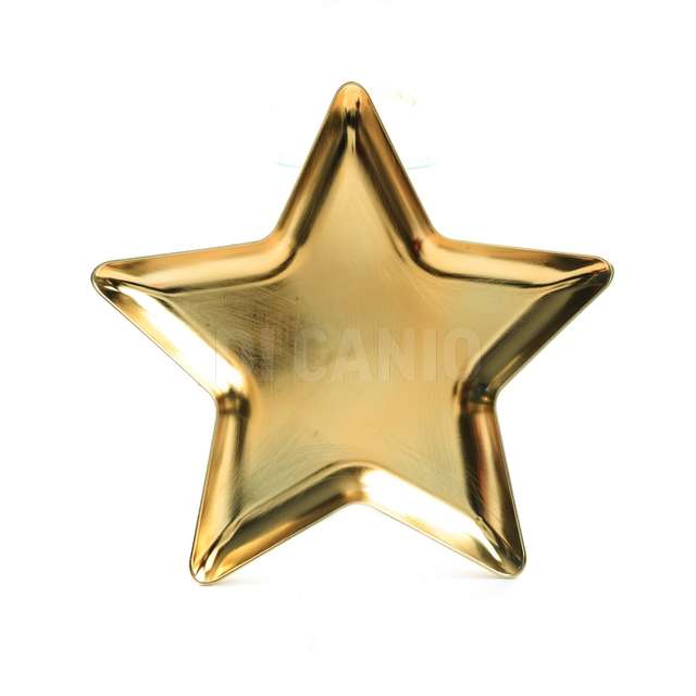 Vassoio stella oro in plastica 31x31xh.2 cm - Principale