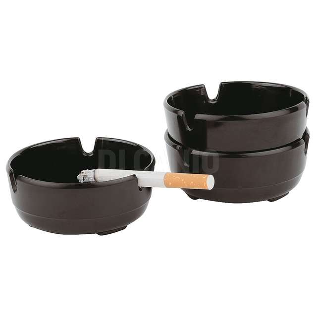 Set 3 posacenere impilabili cm.8 melamina nero paderno - Principale