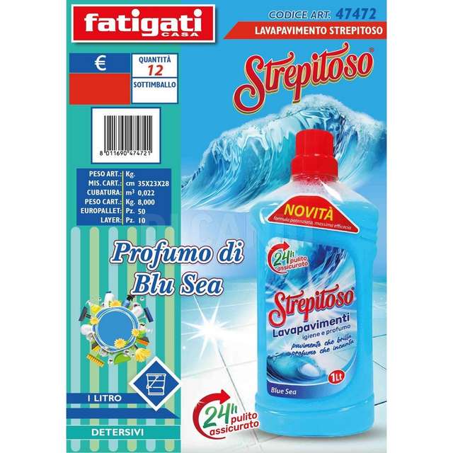 Lavapavimenti strepitoso blu sea 1 lt. - Principale