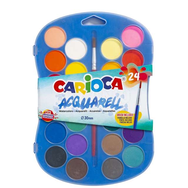 Aquerelli assortiti 24 pz valigetta plastica carioca - Principale