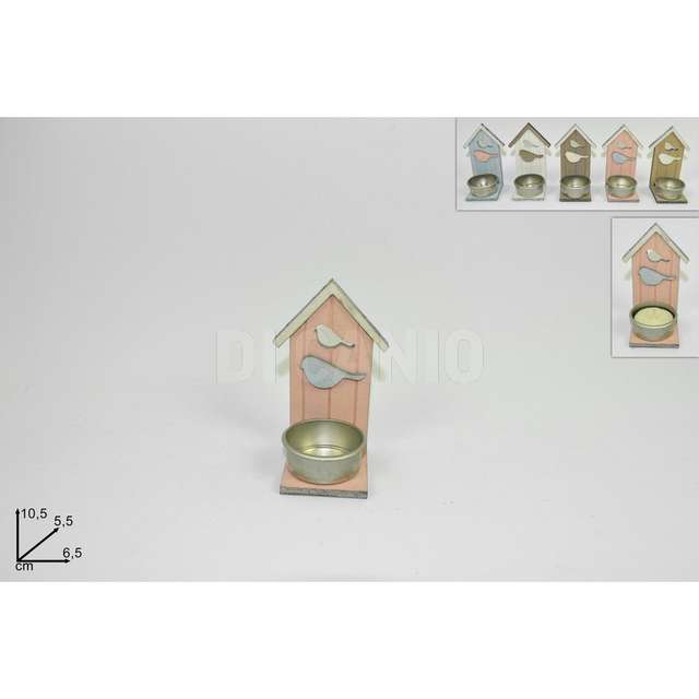 Porta tealight casetta legno c_uccel5col zl15e1375_a_c_d_e d.esse - Principale