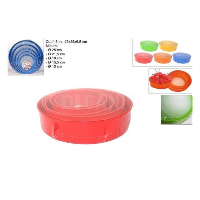 Set 5 pz setacci plastica 5 misure colori assortiti - Principale