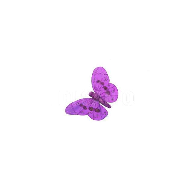 Farfalla viola con clip cm.15 (12_240) partenope - Principale