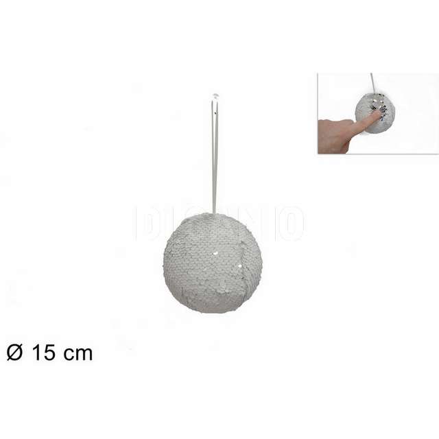 Palla 15cm paillettes bicolore bianco_silver d.e. - Principale