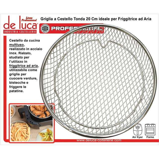 Griglia a cestello rotonda inox cm.20 - Principale