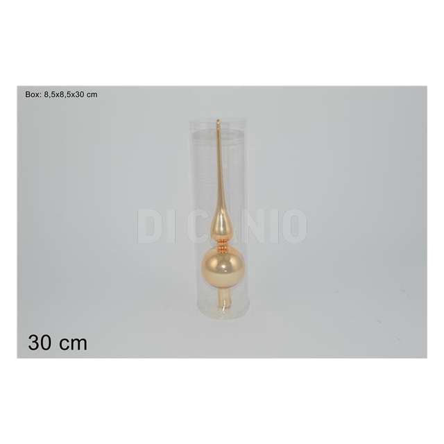 Puntale vetro albero 30 cm. lucido oro 51610-30 g-shiny - Principale