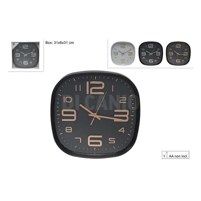 Orologio quadrato da muro con numeri 3d3 colori - Principale