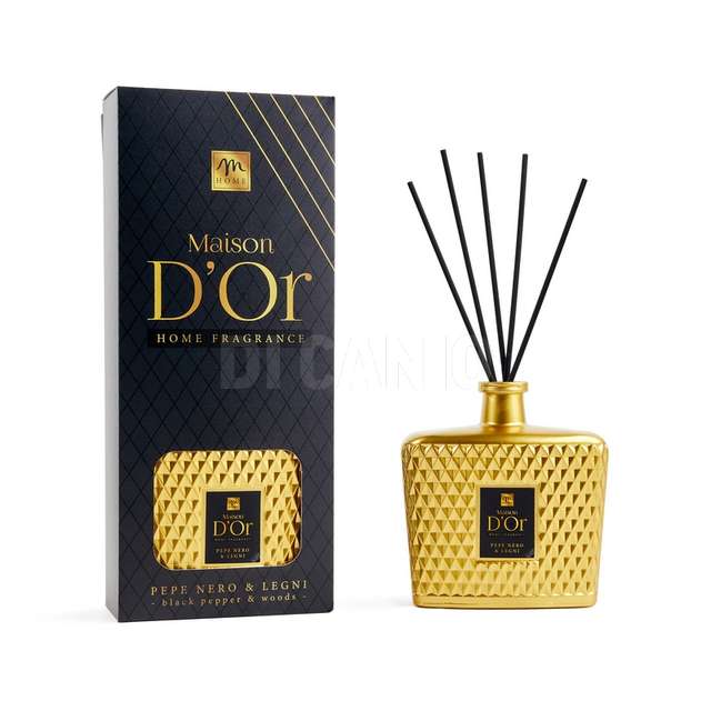 Diffusore diamante 700 ml pepe nero& oud con bacchetti in fibra - Principale