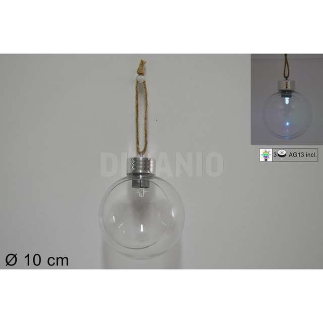 Palla 10cm trasparente aperta c_led art. dzq0083 d.e. - Principale
