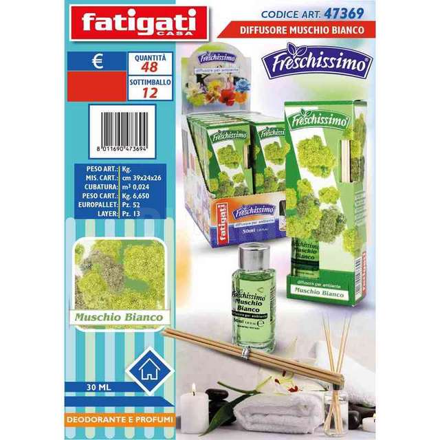 Diffusore 30 ml muschio bianco freschissimo - Principale