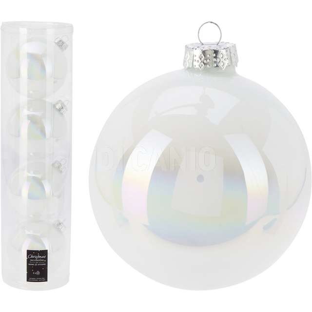 4 sfere vetro 10cm iridescente - Principale