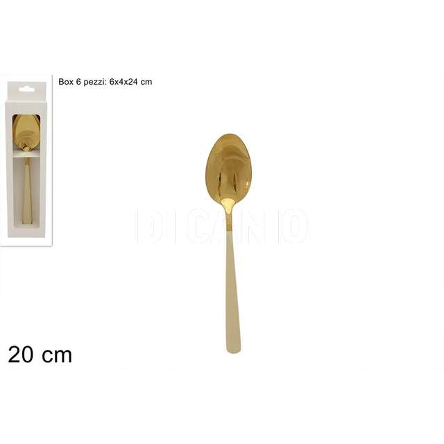 Cucchiai in acciaio set 6pz oro beige - Principale