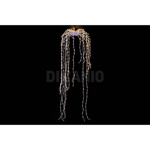 Cascata di luci 504 led (altezza cm 180) colore bianco caldo con effetto fl - Principale