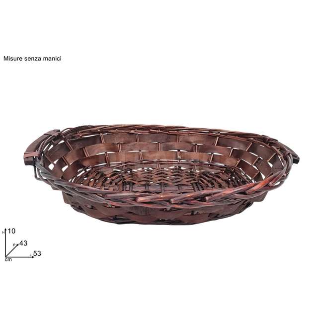 Cesta ovale 54 cm. marrone scuro - Principale