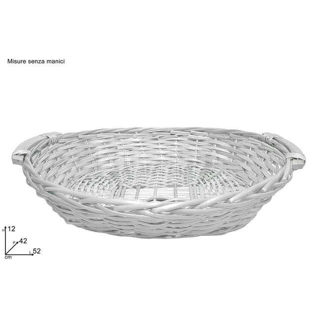 Cesta ovale bianca 51x42 cm. - Principale
