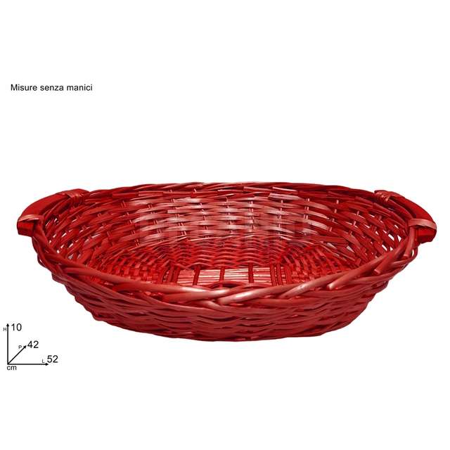 Cesta ovale rossa 51x42 cm. - Principale