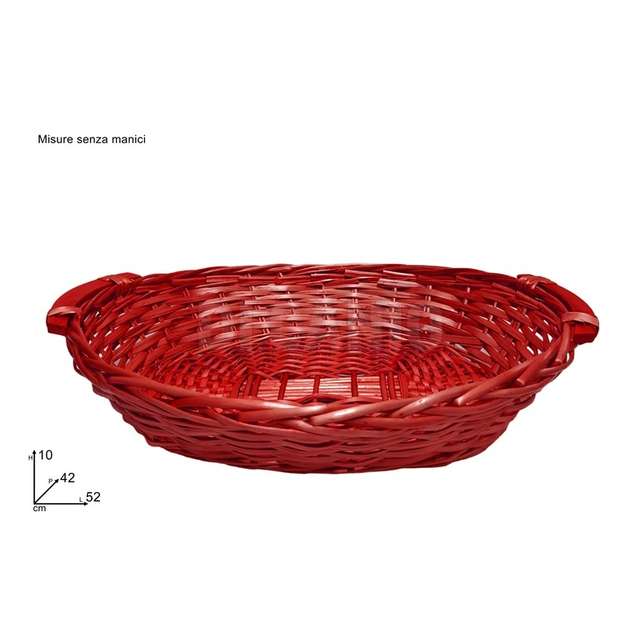 Cesta ovale rossa cm.51x42 - Principale