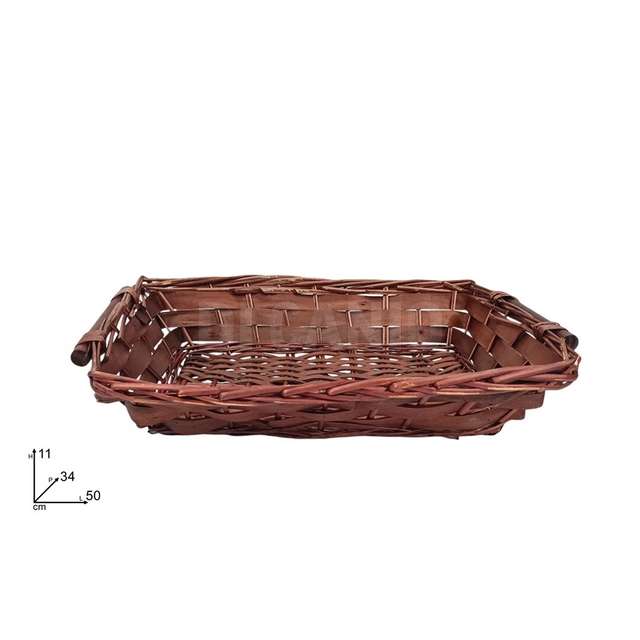 Cesta rettangolare 50 cm. marrone scuro scuro - Principale
