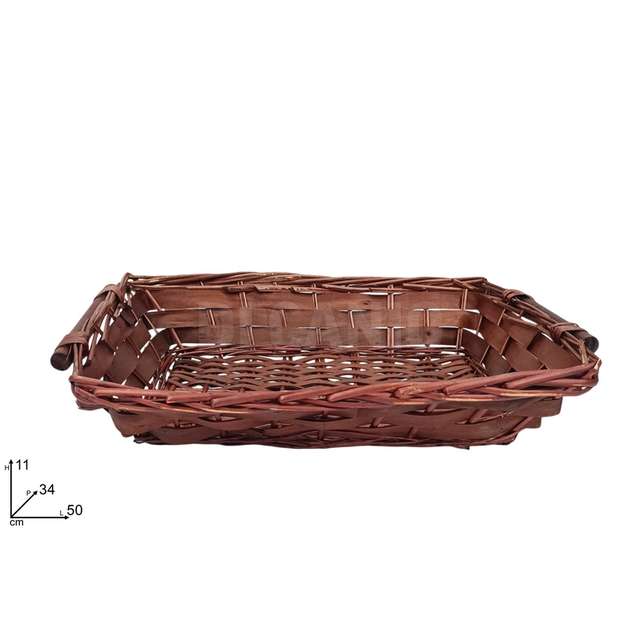 Cesta rettangolare 50 cm. marrone scuro scuro - Principale