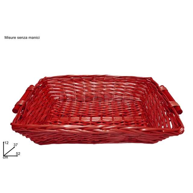 Cesta rettangolare rossa 52x37 cm. - Principale