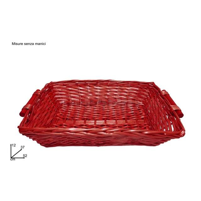 Cesta rettangolare rossa 52x37 cm. - Principale