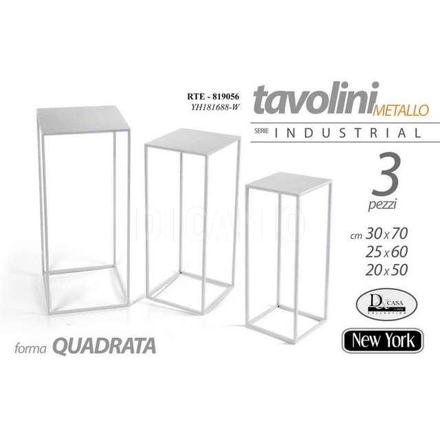 Tris tavolo quadrato bianco 70x60x50 - Principale