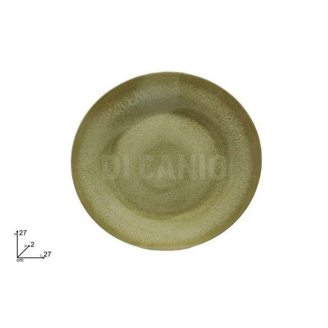 Piatto piano cm.27 porcellana verde fango - Principale