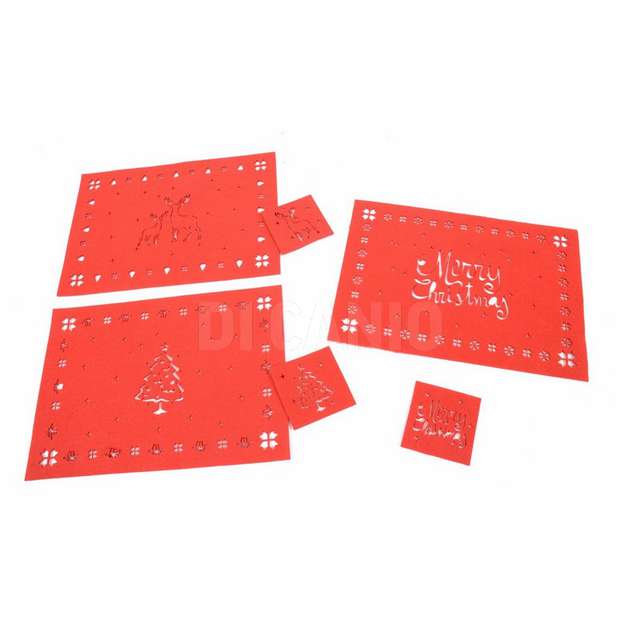 Set tovaglietta e sottobicchiere in pannolenci (tovaglietta cm 28x40) (sottobic - Principale