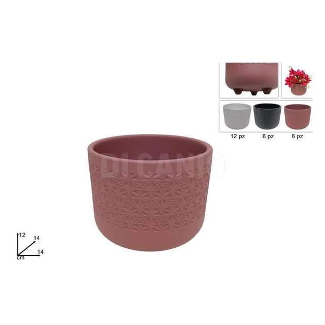 Vaso cm.12 decorato con piedini 3 colori - Principale