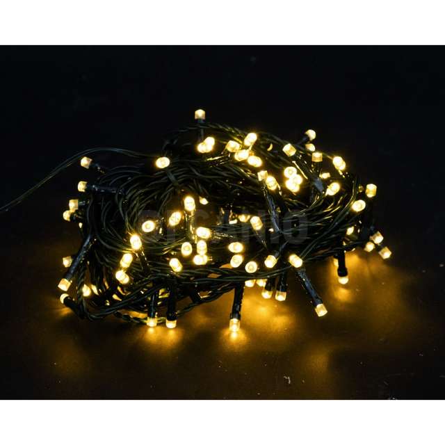 Catena 1000 led bianco caldo mt.50+5 contr.8 giochi cavo verde x esterno - Principale