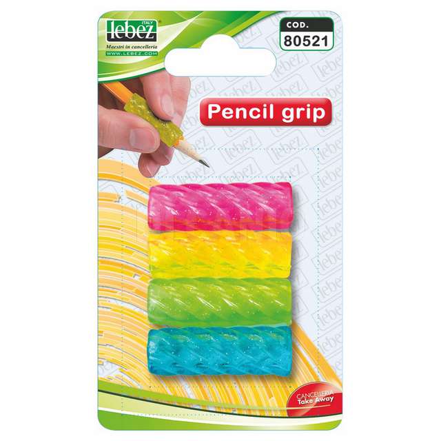 Pencil grip per impugnatura facilitatain gomma 4 pz assorti. - Principale