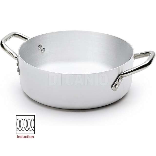 Casseruola bassa 2 manici alta 3 mm fondo induzionme cm.28 - Principale