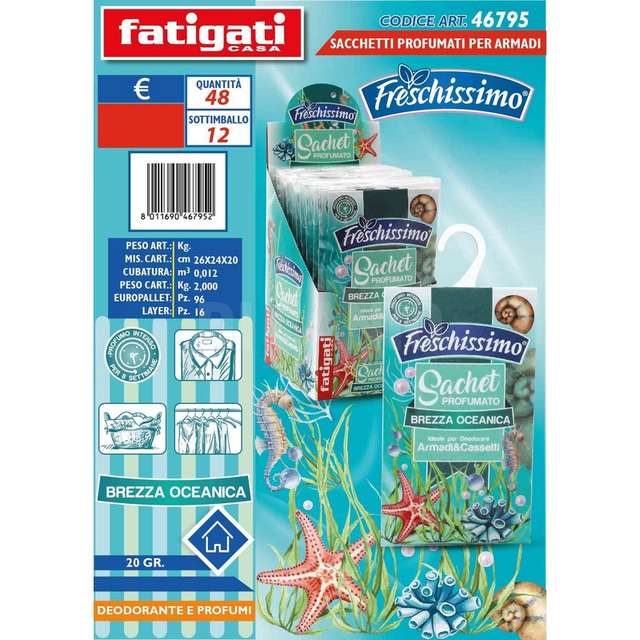 Sacchetti profumati brezza ocean x armadi 20 gr. - Principale