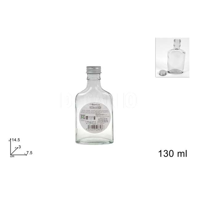 Bottiglia vetro con tappo alluminio 130 ml - Principale