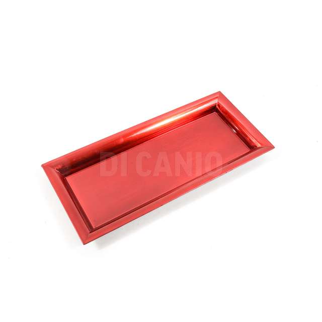Vassoio in plastica foglia oro rosso 41x18.5x2.5cm - Principale