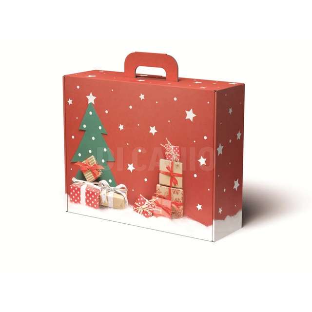 Scatola di cartone valigetta regalo magic christmas cm.40x32.5x12 - Principale