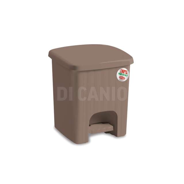 Pattumiera pedalina quadra tortora stefanplast - Principale