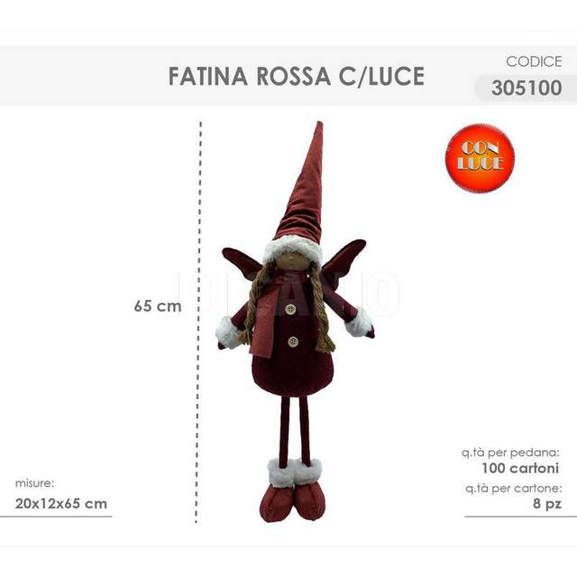 Fatina rossa 20x12x65cm - Principale