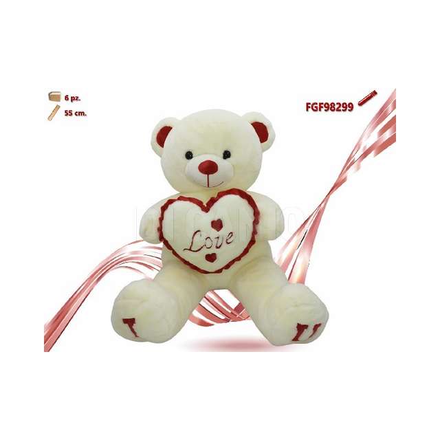 Orso peluche con cuore cm.55 - Principale