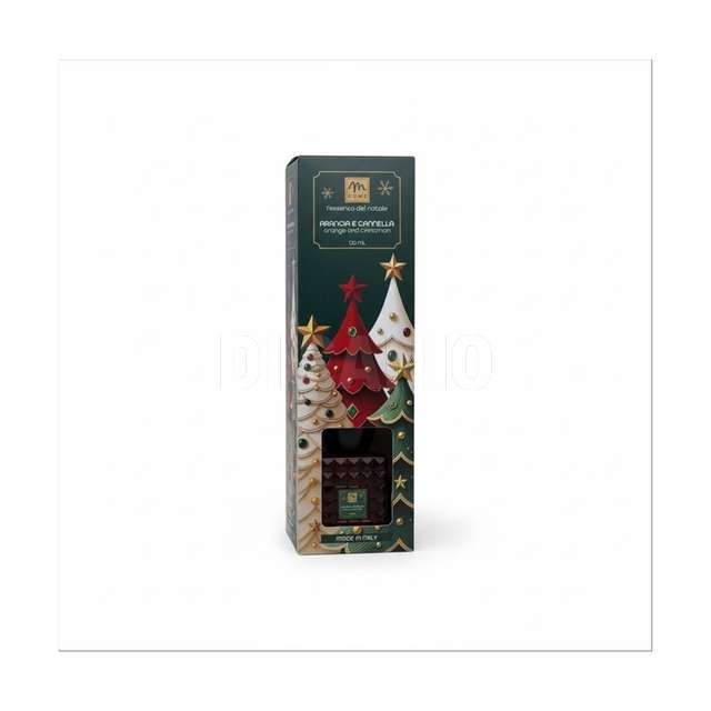 Diffusore di fragranza bottiglia prisma 120 ml arancia&cannella con bacchetti - Principale