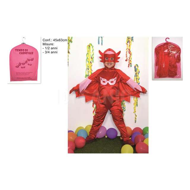 Vestito personaggio rosso 2 misure - Principale