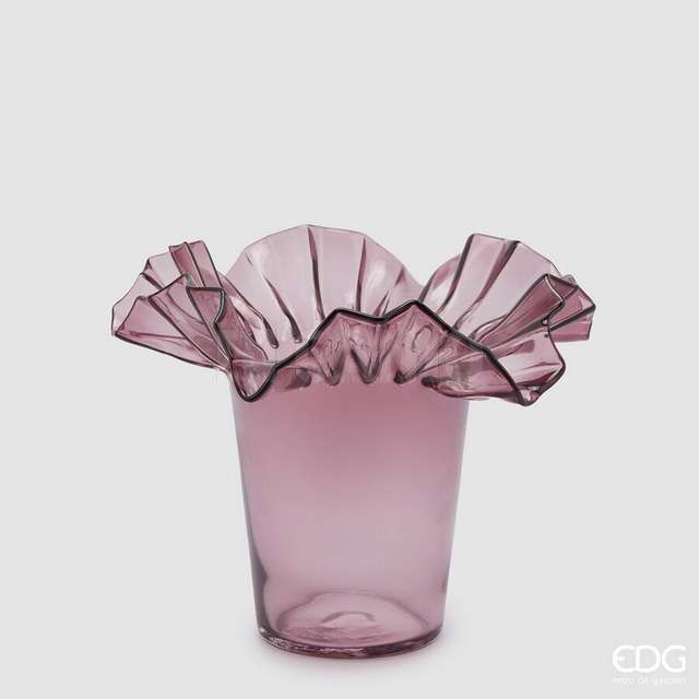 Vaso balze svasato h.27 d.34,5 antique pink edg - Principale