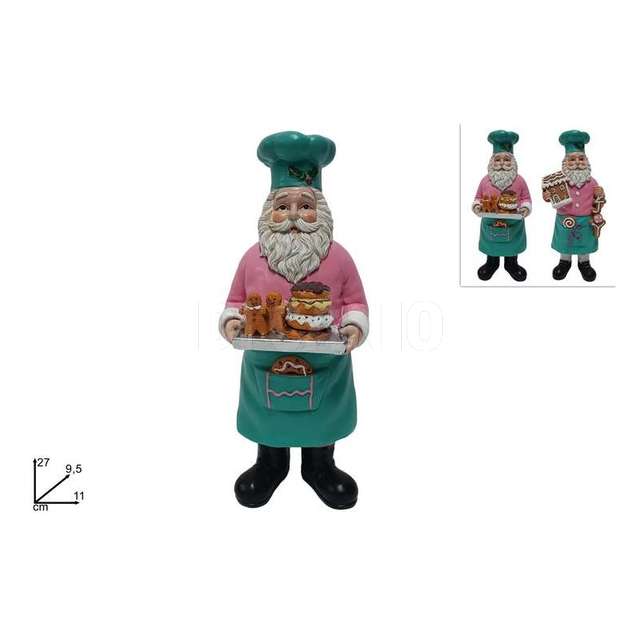 Babbo natale 27 cm. cuoco decoro cake design 2 ass. - Principale