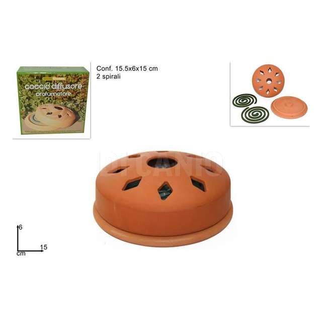 Coccio 2 profumatori 15 cm terra cottaper zanzare - Principale